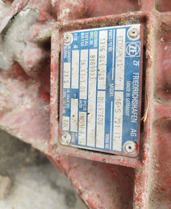 IVECO Ecosplite ZF16S221IT 1316041748   IVECO Cursor13E3 truck - Hộp số cho Xe tải: hình 2 IVECO Ecosplite ZF16S221IT 1316041748   IVECO Cursor13E3 truck - Hộp số cho Xe tải: hình 2