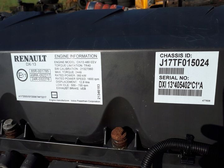 Renault DXi13 480 EEV Renault Magnum, Kerax - Động cơ cho Xe tải: hình 1 Renault DXi13 480 EEV Renault Magnum, Kerax - Động cơ cho Xe tải: hình 1