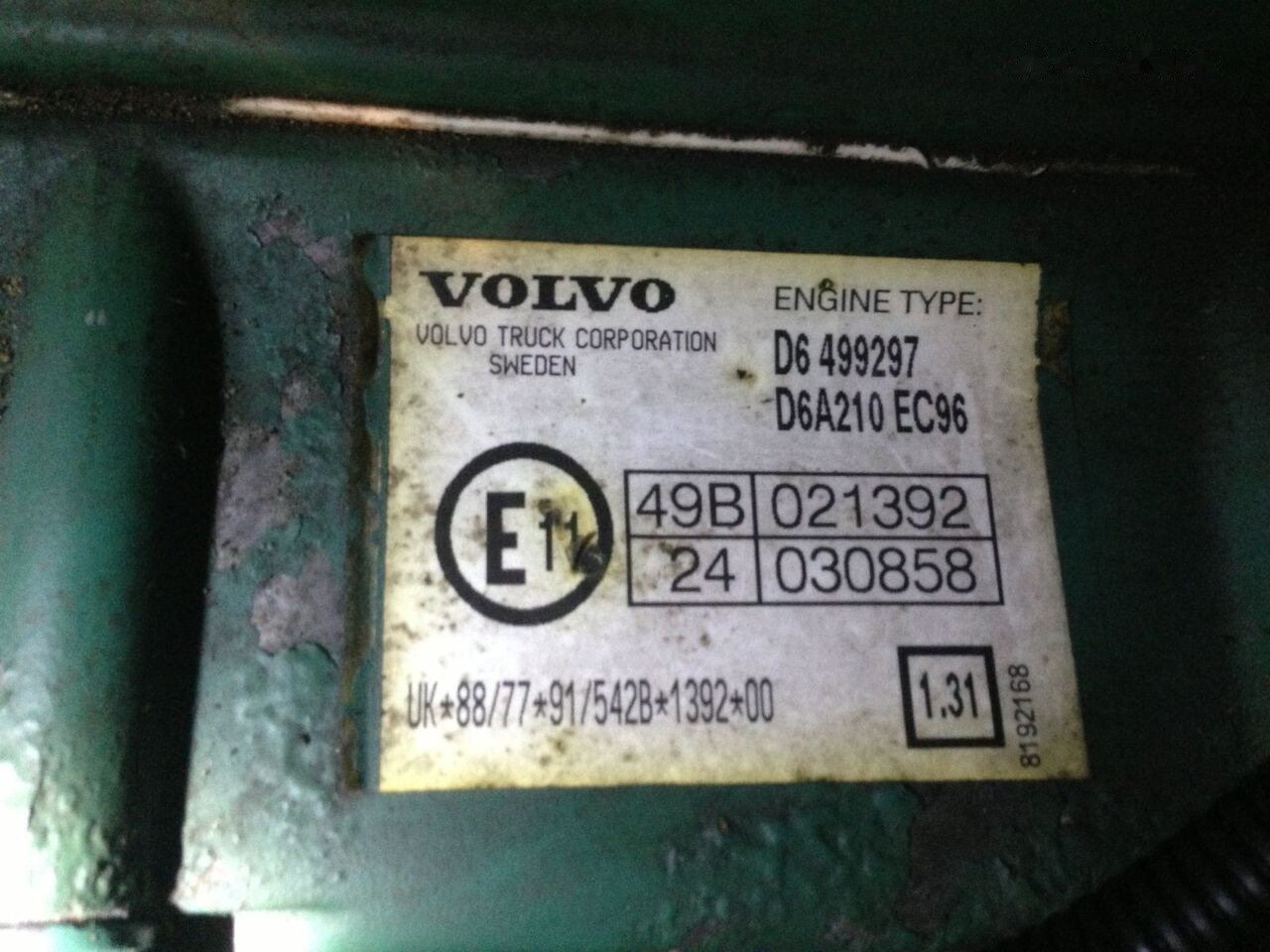Volvo D6A210 EC96 Volvo FL 6 - Động cơ cho Xe tải: hình 5 Volvo D6A210 EC96 Volvo FL 6 - Động cơ cho Xe tải: hình 5