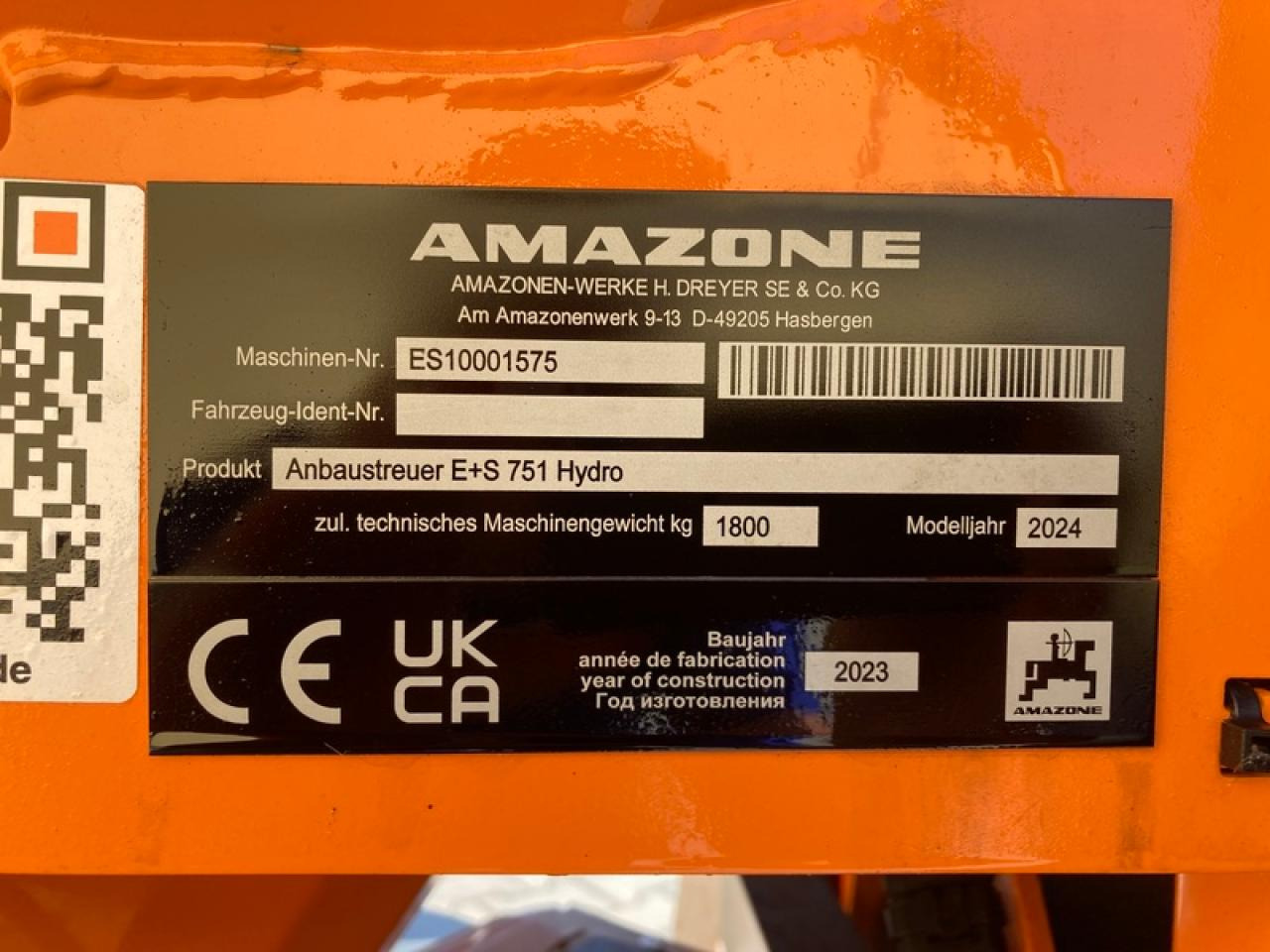 Amazone E+S 01 - Máy dàn trải cát/ Muối: hình 5 Amazone E+S 01 - Máy dàn trải cát/ Muối: hình 5