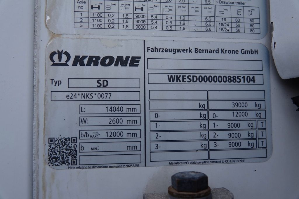 Sơ mi rơ moóc đông lạnh Krone CHŁODNIA / THERMO KING SLX 400 / 2019 ROK / KOSZ: hình 19