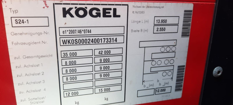Kögel 3-Achser Tautliener - Sơ mi rơ moóc mui bạt: hình 5 Kögel 3-Achser Tautliener - Sơ mi rơ moóc mui bạt: hình 5