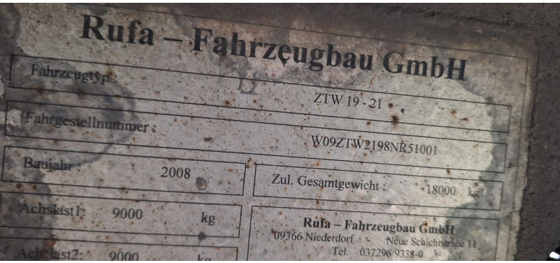 RUFA ZTW19-21 - Rơ moóc mui bạt: hình 4 RUFA ZTW19-21 - Rơ moóc mui bạt: hình 4