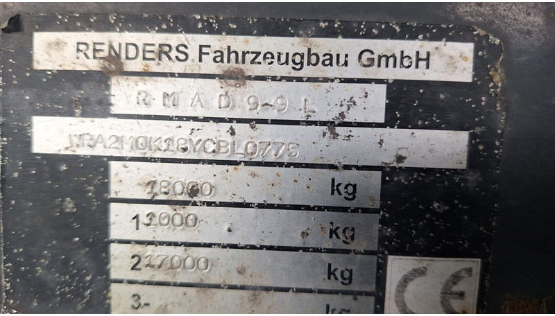 Rơ moóc ben Renders Tandemkipper 2 Achser: hình 9 Rơ moóc ben Renders Tandemkipper 2 Achser: hình 9