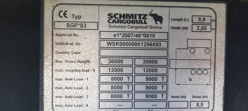 Schmitz Cargobull 3-Achser 48 qubik Getreidekipper - Sơ mi rơ moóc ben: hình 5 Schmitz Cargobull 3-Achser 48 qubik Getreidekipper - Sơ mi rơ moóc ben: hình 5