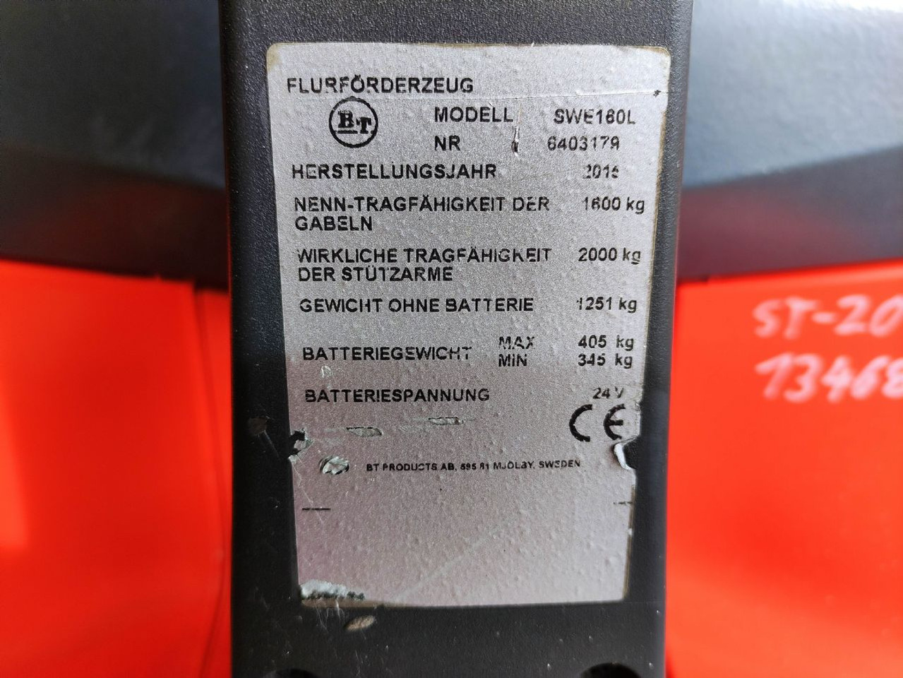 BT SWE160L - Máy xếp chồng: hình 5 BT SWE160L - Máy xếp chồng: hình 5