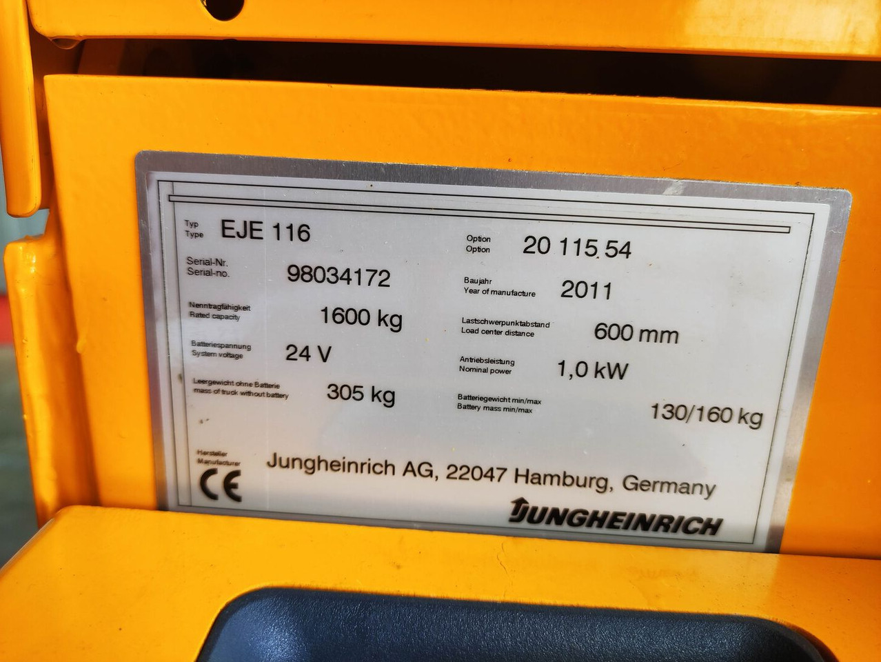 Jungheinrich EJE 116 - Xe tải nâng pallet: hình 5 Jungheinrich EJE 116 - Xe tải nâng pallet: hình 5