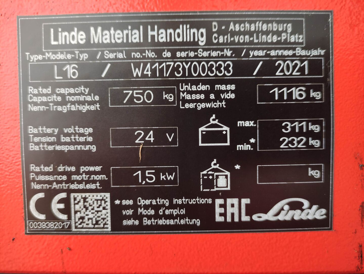 Linde L16i-1173 - Máy xếp chồng: hình 5 Linde L16i-1173 - Máy xếp chồng: hình 5