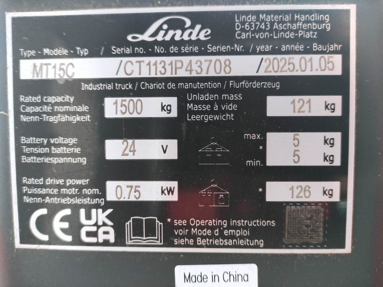 Linde MT15C - Xe tải nâng pallet: hình 5 Linde MT15C - Xe tải nâng pallet: hình 5