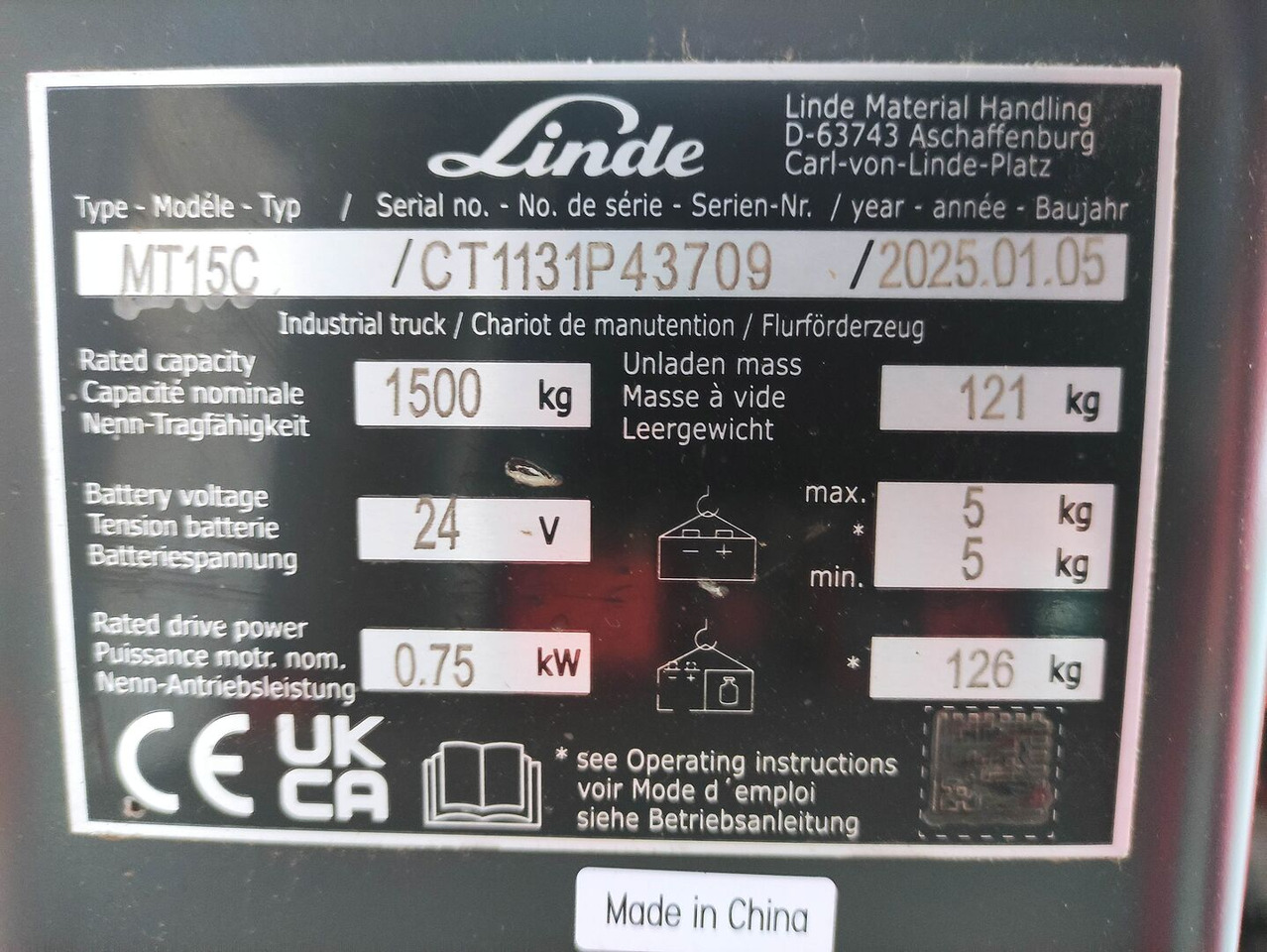 Linde MT15C - Xe tải nâng pallet: hình 5 Linde MT15C - Xe tải nâng pallet: hình 5