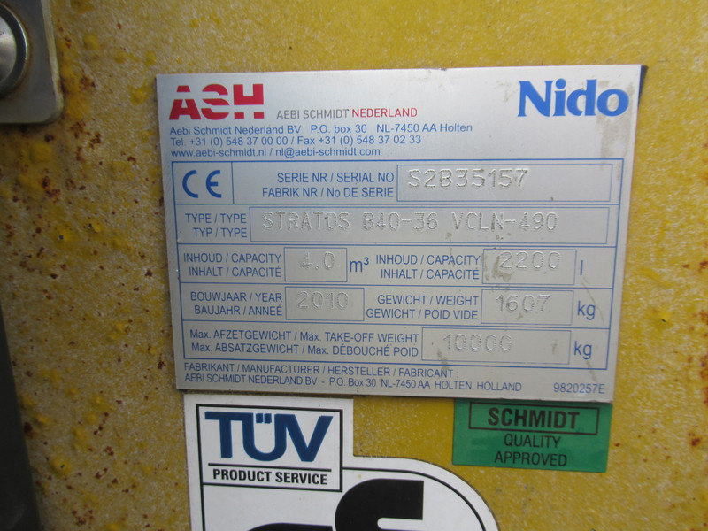 NIDO STRATOS B40-36 VCLN-490 4 M3 + 2.200L Salzstreuer HYDRO Saltspreader - Máy dàn trải cát/ Muối: hình 5 NIDO STRATOS B40-36 VCLN-490 4 M3 + 2.200L Salzstreuer HYDRO Saltspreader - Máy dàn trải cát/ Muối: hình 5