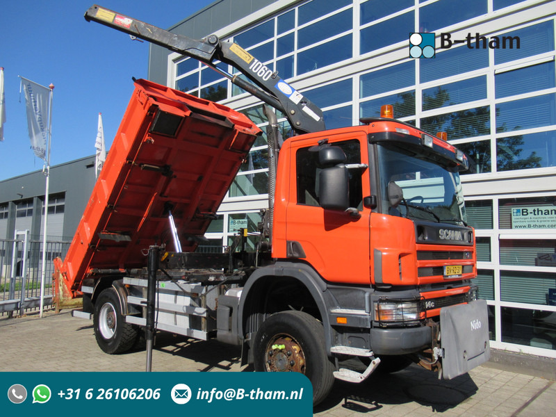 Scania P 114 CB 4x4 HZ 340 3-W. Tipper - 3-S. Kipper + HMF 1063 Crane Kran - Xe ben, Xe cẩu tự hành: hình 1 Scania P 114 CB 4x4 HZ 340 3-W. Tipper - 3-S. Kipper + HMF 1063 Crane Kran - Xe ben, Xe cẩu tự hành: hình 1