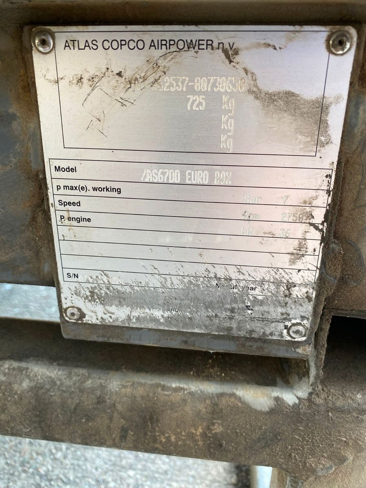 Atlas Copco Air Kompressor XAS67 G6,5 - Máy móc khác: hình 4 Atlas Copco Air Kompressor XAS67 G6,5 - Máy móc khác: hình 4