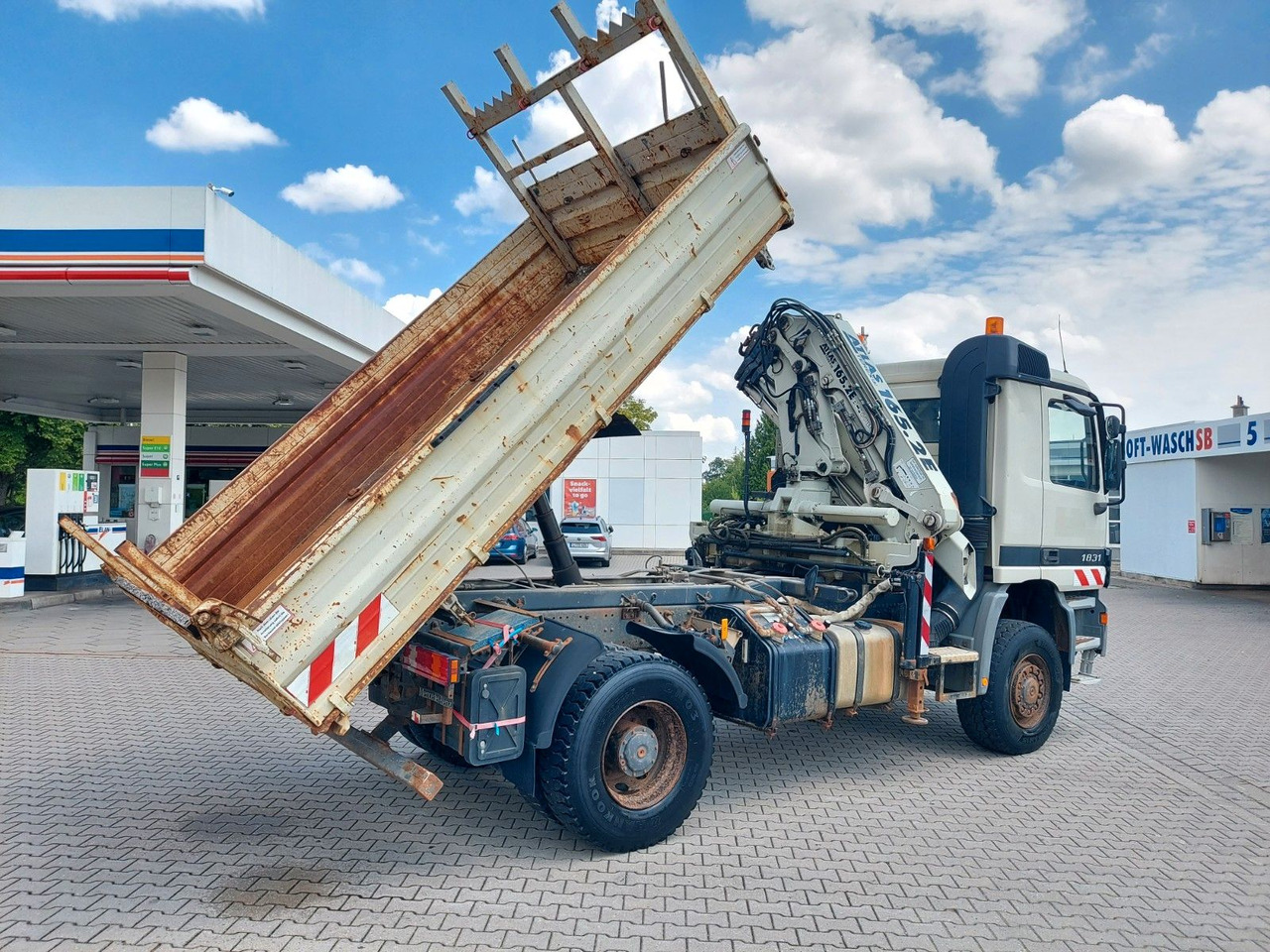 Mercedes-Benz ACTROS 1831 4X4 KRAN MEILER ALLRAD ATLAS 165.2E - Xe ben, Xe cẩu tự hành: hình 1 Mercedes-Benz ACTROS 1831 4X4 KRAN MEILER ALLRAD ATLAS 165.2E - Xe ben, Xe cẩu tự hành: hình 1