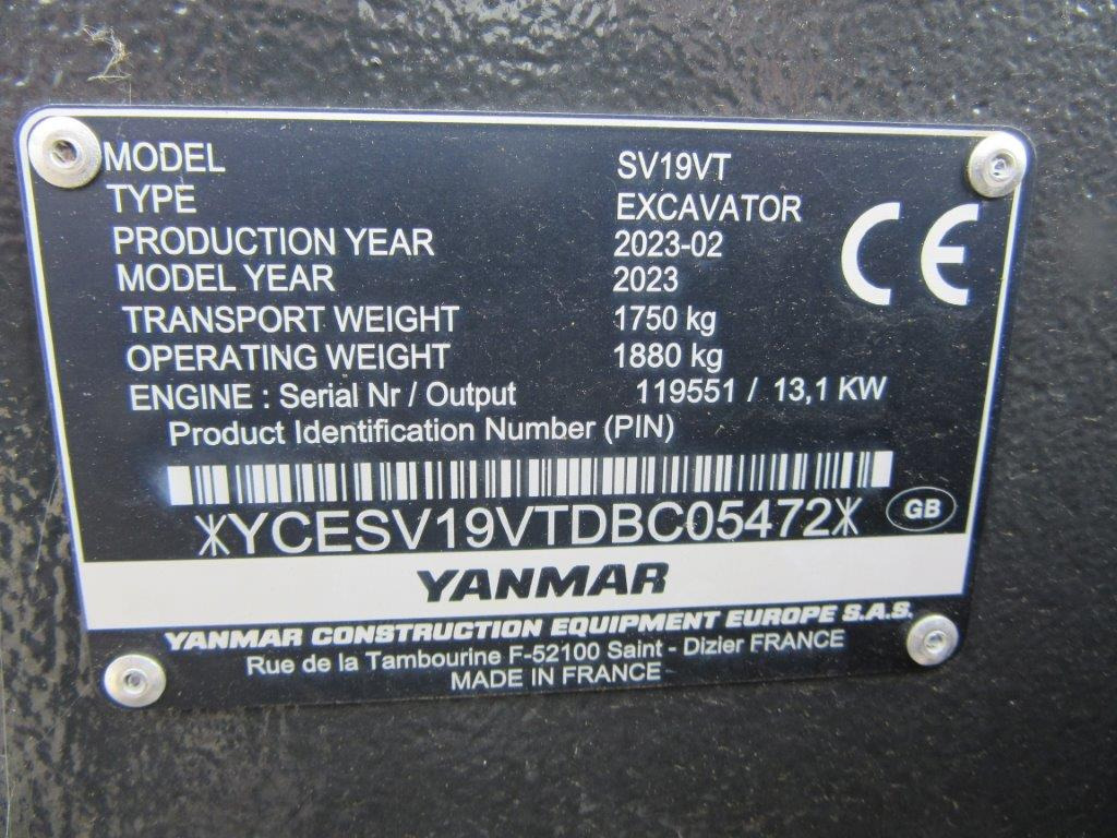 Máy xúc YANMAR SV19VT: hình 10