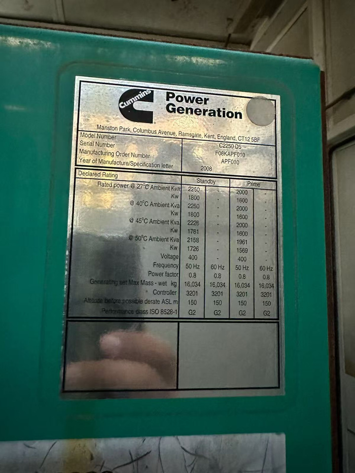 CUMMINS QSK60-G4 - Bộ phát điện: hình 1 CUMMINS QSK60-G4 - Bộ phát điện: hình 1