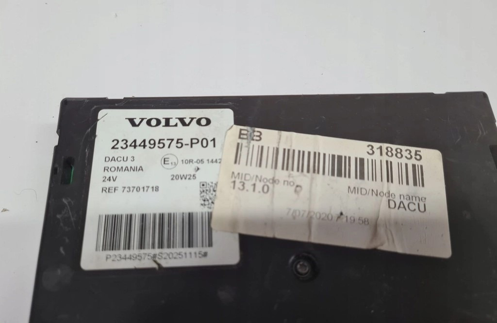 MODUŁ STEROWNIK KASETA KOMPUTER DACU VOLVO FH 4 FM 4 FMX 23449575 P01 - ECU: hình 2 MODUŁ STEROWNIK KASETA KOMPUTER DACU VOLVO FH 4 FM 4 FMX 23449575 P01 - ECU: hình 2