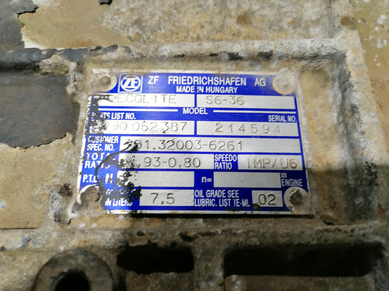 ZF ECOLITE S6-36 - Hộp số: hình 5 ZF ECOLITE S6-36 - Hộp số: hình 5