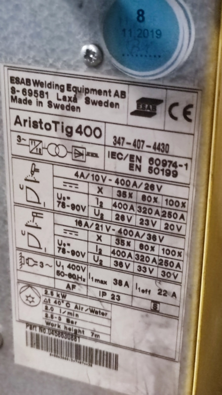 ESAB Aristo Tig 400 - Thiết bị hàn: hình 3 ESAB Aristo Tig 400 - Thiết bị hàn: hình 3
