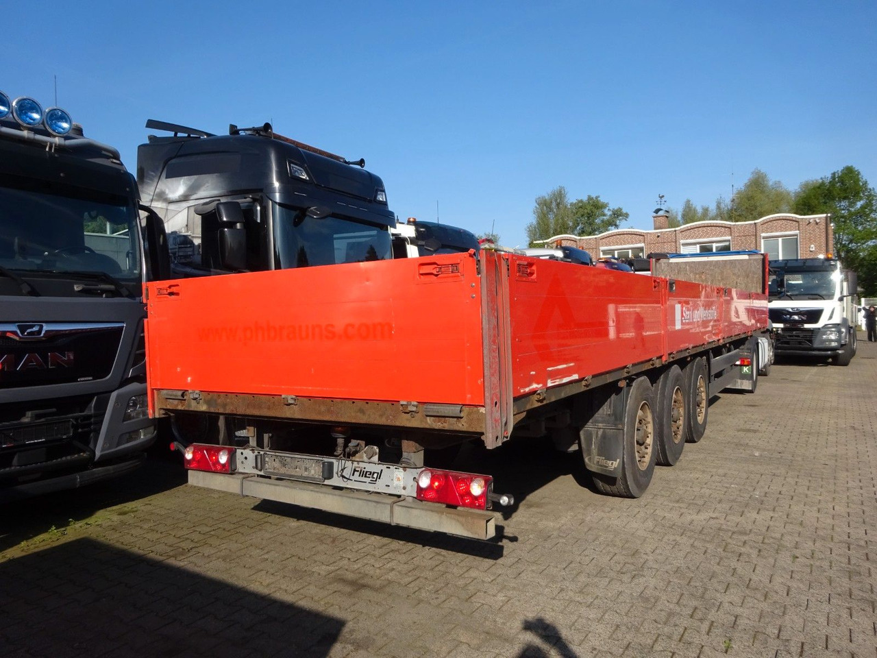 Fliegl Sattelpritsche mit Bordwänden und 3 Achsen - Sơ mi rơ moóc thùng lửng/ Phẳng: hình 5 Fliegl Sattelpritsche mit Bordwänden und 3 Achsen - Sơ mi rơ moóc thùng lửng/ Phẳng: hình 5