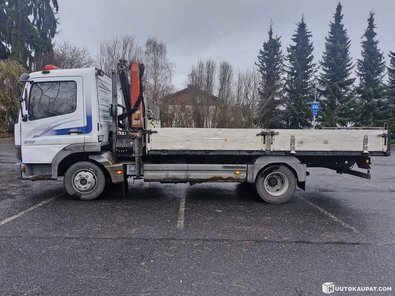 Mercedes-Benz Atego Palfingerillä, 1999, Tampere - Xe tải thùng lửng/ Phẳng, Xe cẩu tự hành: hình 1 Mercedes-Benz Atego Palfingerillä, 1999, Tampere - Xe tải thùng lửng/ Phẳng, Xe cẩu tự hành: hình 1