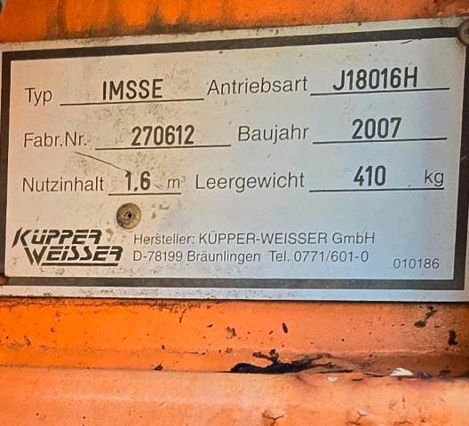 Küpper-Weisser IMS Salzstreuer 1,6m3 für Multicar Tremo Ladog Sprinter Pritsche Schmidt Salzsilo Winterdienst - Máy dàn trải cát/ Muối: hình 3 Küpper-Weisser IMS Salzstreuer 1,6m3 für Multicar Tremo Ladog Sprinter Pritsche Schmidt Salzsilo Winterdienst - Máy dàn trải cát/ Muối: hình 3