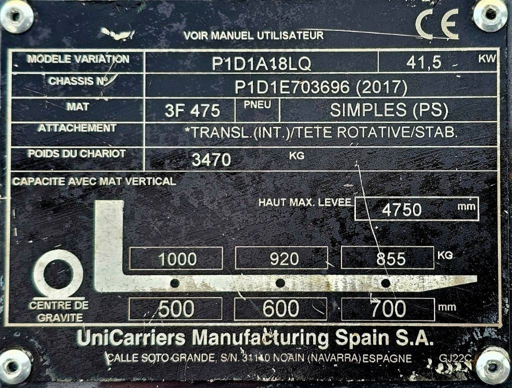 Xe nâng gas UniCarriers DX 18 P1D1A18LQ: hình 9