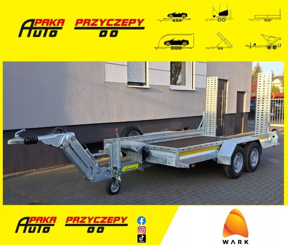 Rơ moóc để vận chuyển thiết bị mới Przyczepa WARK KHD do minikoparki koparki regulowany dyszel, DMC 3500 KG: hình 1
