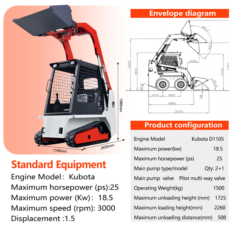 LADYS LA670 Mini Small Skid Steer Loader Compact Track Diesel Mini Skid Steer Loader For Sale With Small Mini Skid Steer Attachments 4 In 1 Bucket - Máy xúc lật đa năng: hình 3 LADYS LA670 Mini Small Skid Steer Loader Compact Track Diesel Mini Skid Steer Loader For Sale With Small Mini Skid Steer Attachments 4 In 1 Bucket - Máy xúc lật đa năng: hình 3
