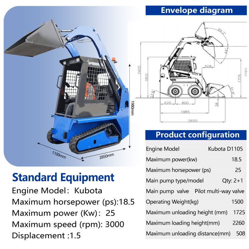 LADYS LADYS LA670 Mini Small Skid Steer Loader Compact Track Diesel Mini Skid Steer Loader For Sale With Small Mini Skid Steer Attachments 4 In 1 Bucket - Máy xúc lật đa năng: hình 2 LADYS LADYS LA670 Mini Small Skid Steer Loader Compact Track Diesel Mini Skid Steer Loader For Sale With Small Mini Skid Steer Attachments 4 In 1 Bucket - Máy xúc lật đa năng: hình 2