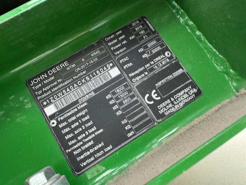 Máy gặt đập JOHN DEERE W540: hình 11