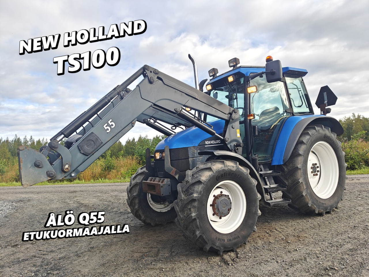 New Holland TS100, ES vaihteisto, ilmastointi, etukuormaaja Ålö Q55, katso video! - Máy cày: hình 1 New Holland TS100, ES vaihteisto, ilmastointi, etukuormaaja Ålö Q55, katso video! - Máy cày: hình 1