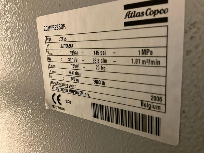 Atlas-Copco ZT 15 - Máy nén khí: hình 5 Atlas-Copco ZT 15 - Máy nén khí: hình 5