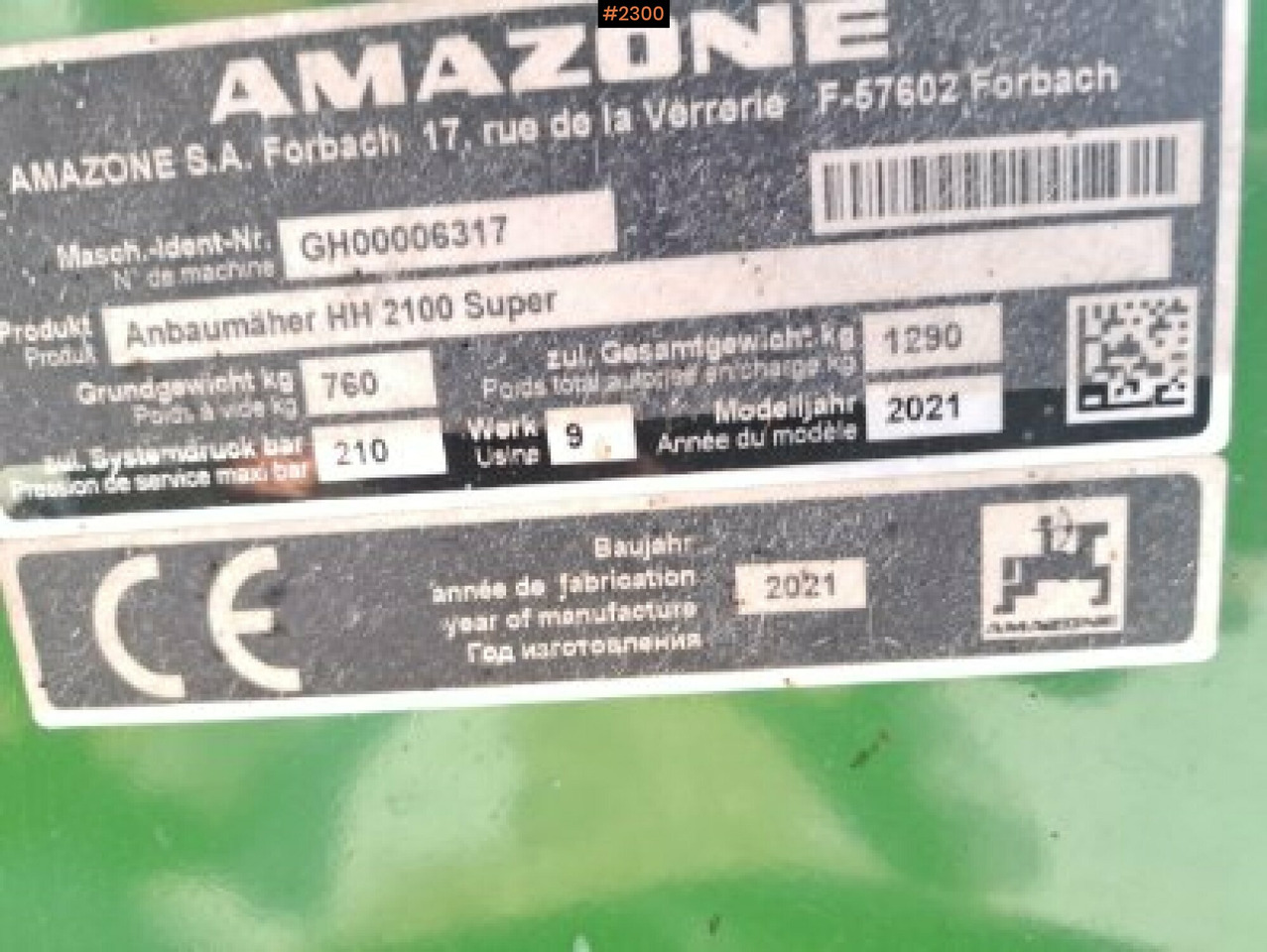 Horsemanure Collector Amazone Horsehopper Smartcut 2100 - Thiết bị xới đất: hình 5 Horsemanure Collector Amazone Horsehopper Smartcut 2100 - Thiết bị xới đất: hình 5