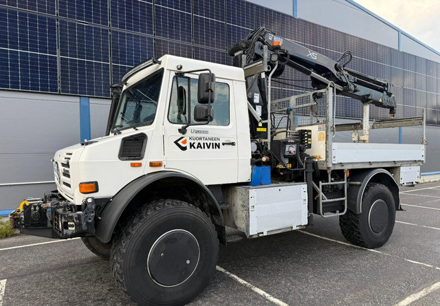 Mercedes-BenzUnimog U5000 + Hiab 099 E-4 - Xe tải thùng lửng/ Phẳng, Xe cẩu tự hành: hình 1 Mercedes-BenzUnimog U5000 + Hiab 099 E-4 - Xe tải thùng lửng/ Phẳng, Xe cẩu tự hành: hình 1