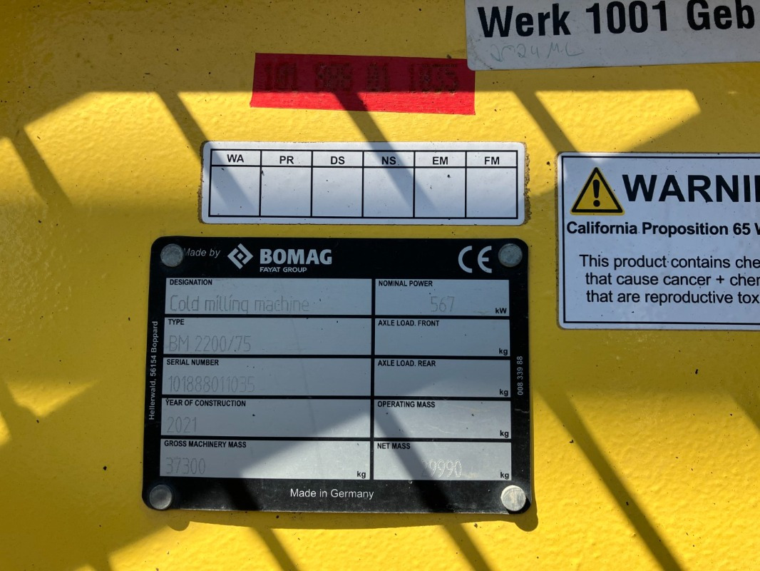 BOMAG DE BM 2200/75 Stage IV/Tier 4f - Máy bào lạnh: hình 2 BOMAG DE BM 2200/75 Stage IV/Tier 4f - Máy bào lạnh: hình 2