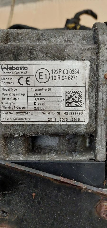 OGRZEWANIE POSTOJOWE WEBASTO TERMOPRO 50 MERCEDES ACTROS MP4 - Cấp nhiệt/ Thông gió cho Xe tải: hình 2 OGRZEWANIE POSTOJOWE WEBASTO TERMOPRO 50 MERCEDES ACTROS MP4 - Cấp nhiệt/ Thông gió cho Xe tải: hình 2