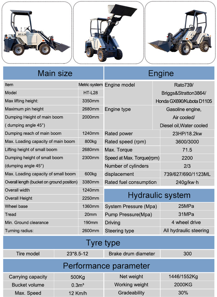 L28 Telescopic Arm Loader With Multi-function Accessories - Máy xúc lật bánh lốp kính thiên văn: hình 3 L28 Telescopic Arm Loader With Multi-function Accessories - Máy xúc lật bánh lốp kính thiên văn: hình 3