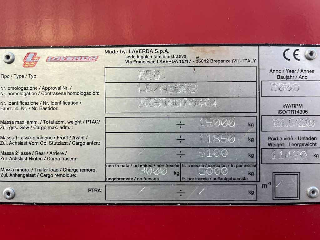 Laverda 25.50 - Máy gặt đập: hình 3 Laverda 25.50 - Máy gặt đập: hình 3
