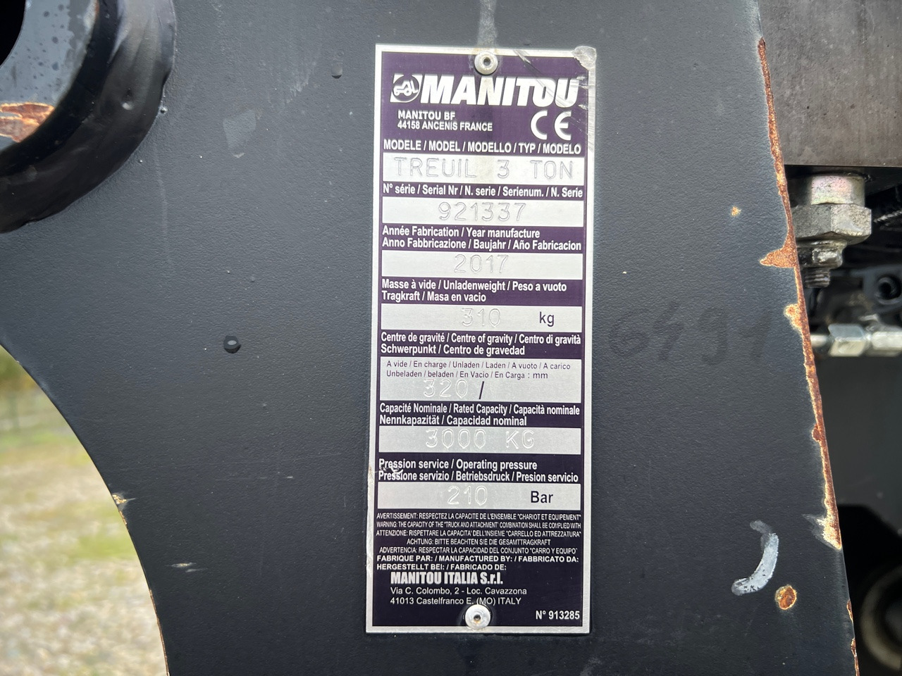 MANITOU TREUIL / WINCH 3 TON MANITOU 921337 - Xe nhấc hình viễn vọng kính: hình 3 MANITOU TREUIL / WINCH 3 TON MANITOU 921337 - Xe nhấc hình viễn vọng kính: hình 3