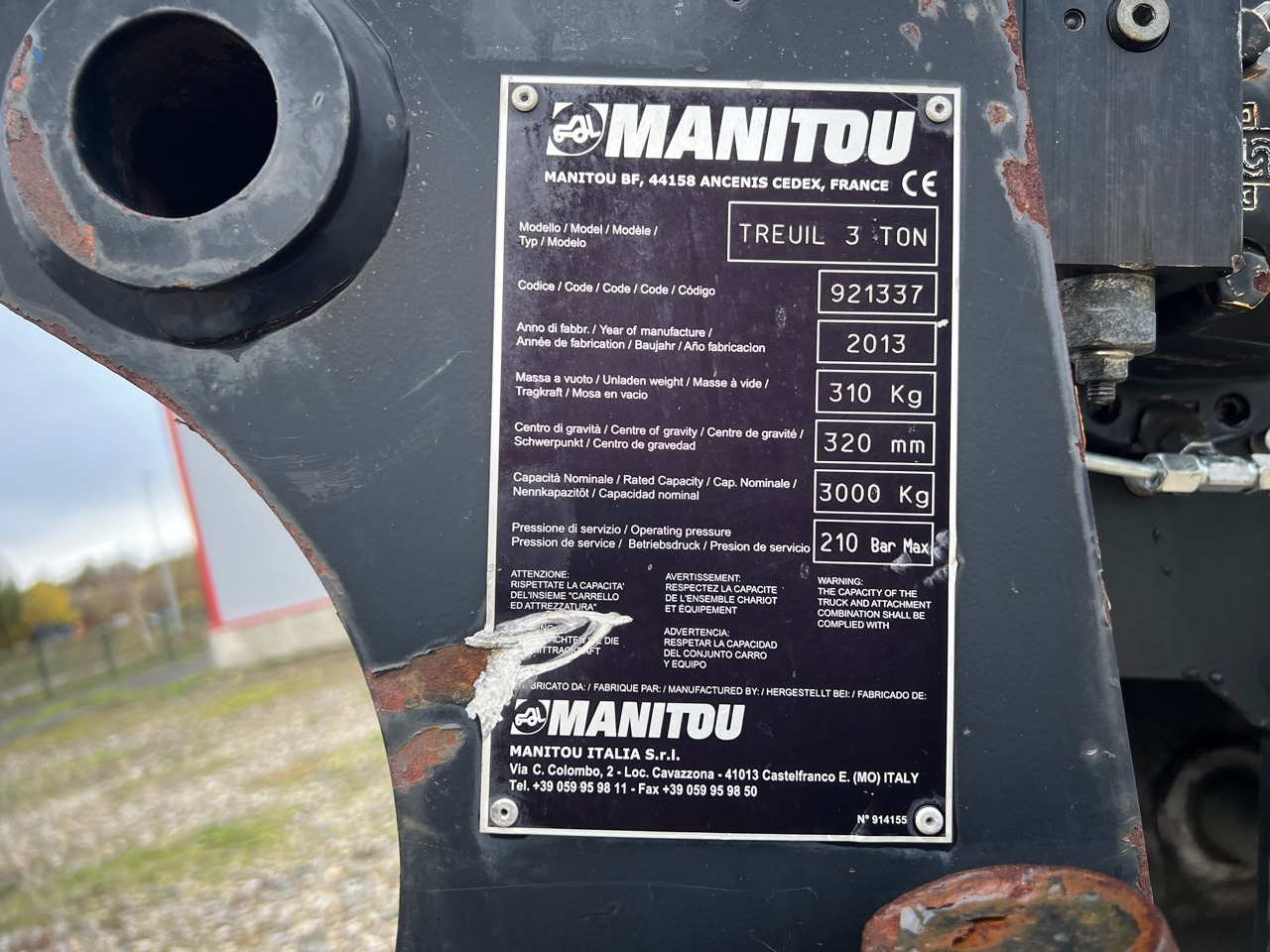 MANITOU TREUIL / WINCH 3 TON MANITOU 921337 - Xe nhấc hình viễn vọng kính: hình 3 MANITOU TREUIL / WINCH 3 TON MANITOU 921337 - Xe nhấc hình viễn vọng kính: hình 3