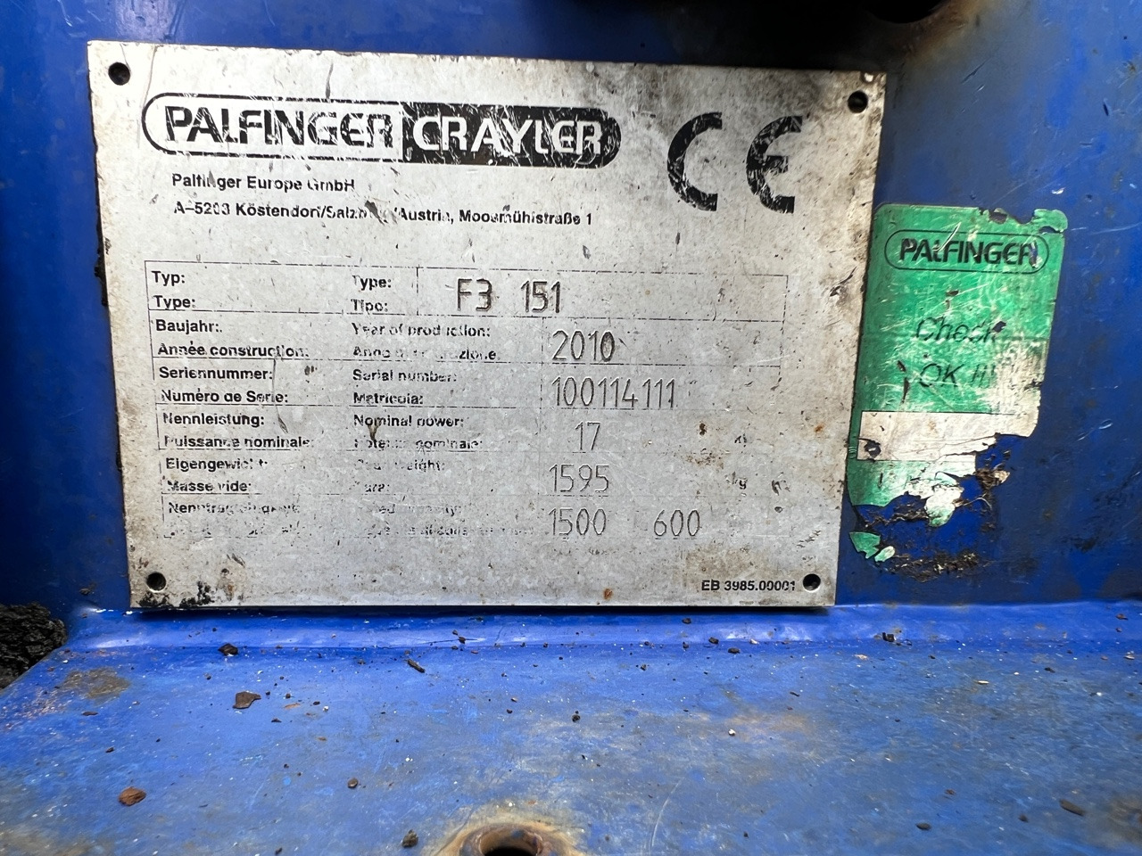 PALFINGER CRAYLER PALFINGER CRAYLER F3 151 - Xe nâng gắn tải: hình 5 PALFINGER CRAYLER PALFINGER CRAYLER F3 151 - Xe nâng gắn tải: hình 5