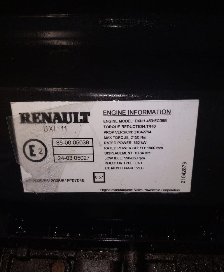 Renault DXi11 truck - Động cơ cho Xe tải: hình 4 Renault DXi11 truck - Động cơ cho Xe tải: hình 4