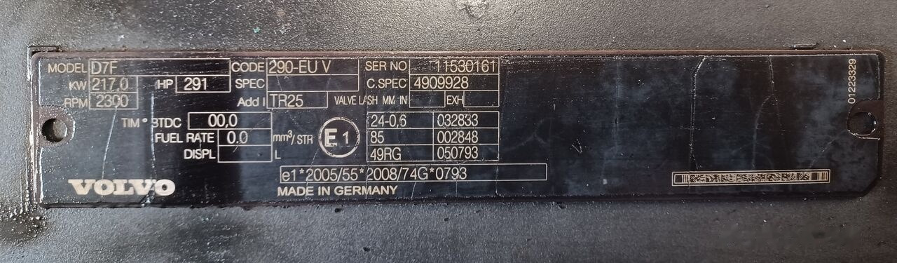 Volvo D7F 290 E5 Volvo FL - Động cơ cho Xe tải: hình 5 Volvo D7F 290 E5 Volvo FL - Động cơ cho Xe tải: hình 5