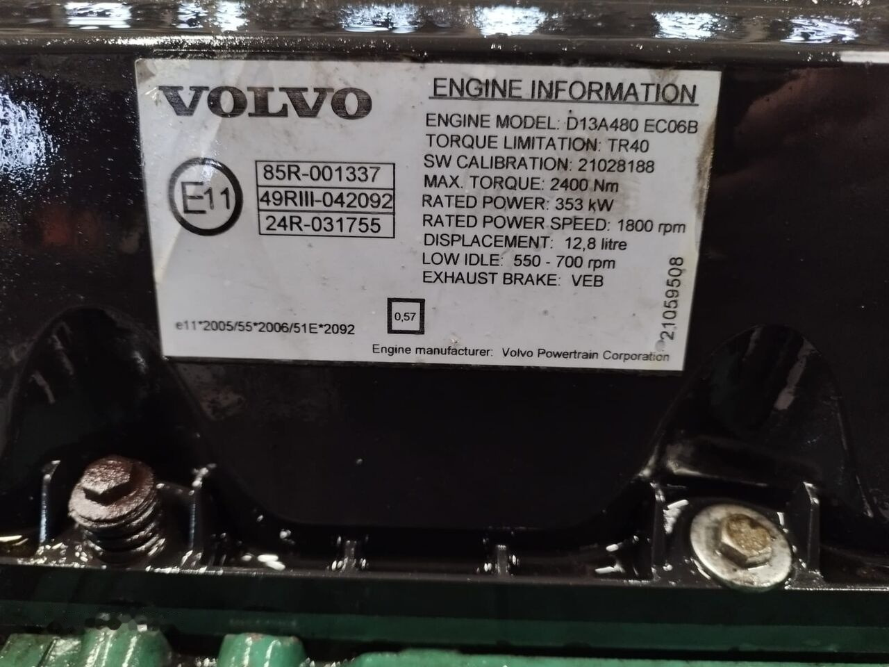 Volvo 480 E3 D13A   Volvo FH13 FM13 - Động cơ cho Xe tải: hình 3 Volvo 480 E3 D13A   Volvo FH13 FM13 - Động cơ cho Xe tải: hình 3
