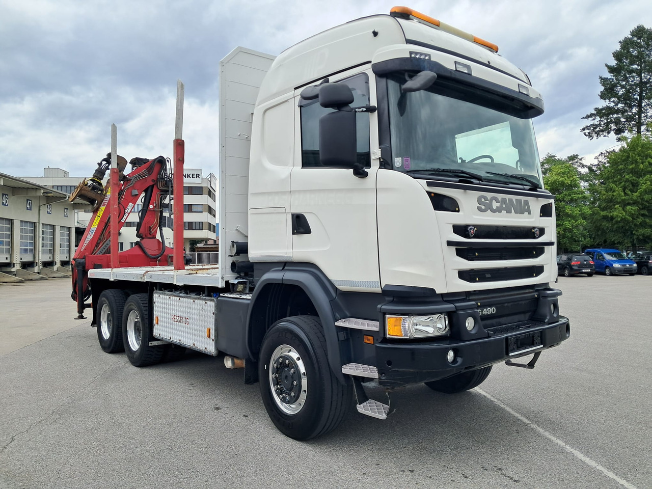 SCANIA G 490 6x6 Blatt-Blatt | Klima | Schaltgetriebe | Euro 6 | Penz-Kran 12Z | - Xe chở gỗ, Xe cẩu tự hành: hình 1 SCANIA G 490 6x6 Blatt-Blatt | Klima | Schaltgetriebe | Euro 6 | Penz-Kran 12Z | - Xe chở gỗ, Xe cẩu tự hành: hình 1
