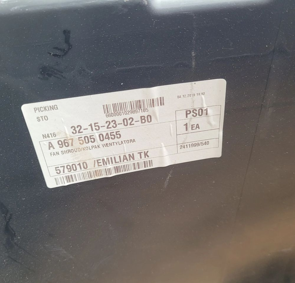 OBUDOWA WENTYLATOR MERCEDES ATEGO E6 A9675050455 ORYGINAŁ CHWALIM116 - Hệ thống làm mát cho Xe tải: hình 3 OBUDOWA WENTYLATOR MERCEDES ATEGO E6 A9675050455 ORYGINAŁ CHWALIM116 - Hệ thống làm mát cho Xe tải: hình 3