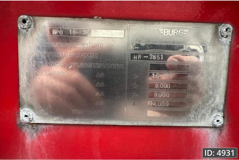 Burg BPO 16-28 / Fuel tanker / 47400L / 5 Comp / ADR, ADR - Sơ mi rơ moóc bồn: hình 5 Burg BPO 16-28 / Fuel tanker / 47400L / 5 Comp / ADR, ADR - Sơ mi rơ moóc bồn: hình 5