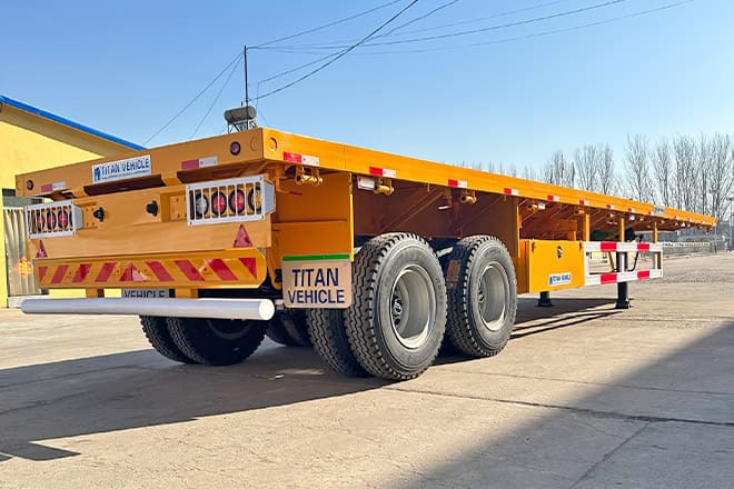 TITAN 2 Axle 40 Ft Flatbed Trailer for Sale in Uganda - Sơ mi rơ moóc thùng lửng/ Phẳng: hình 3 TITAN 2 Axle 40 Ft Flatbed Trailer for Sale in Uganda - Sơ mi rơ moóc thùng lửng/ Phẳng: hình 3