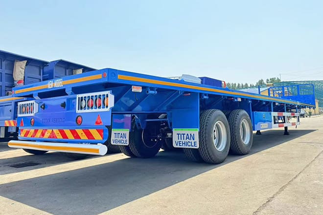 TITAN 2 Axle 45 Ft Flatbed Trailers for Sale in Algeria - Sơ mi rơ moóc thùng lửng/ Phẳng: hình 4 TITAN 2 Axle 45 Ft Flatbed Trailers for Sale in Algeria - Sơ mi rơ moóc thùng lửng/ Phẳng: hình 4